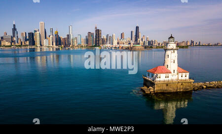 Chicago Hafen Leuchtturm, 1893, Chicago, Illinois, USA Stockfoto