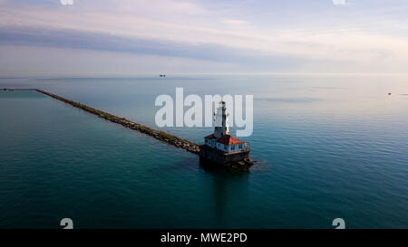 Chicago Hafen Leuchtturm, 1893, Chicago, Illinois, USA Stockfoto