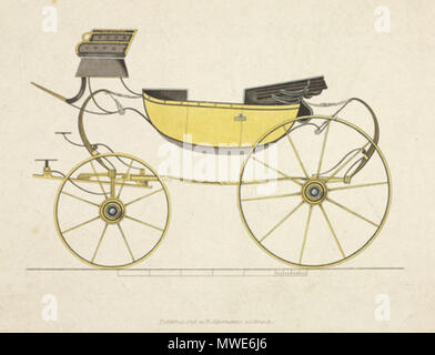 . Drucken, eine in einer Reihe von neun, die Anfang des 19. Jahrhunderts Kutschen, durch R Ackermann, 101 Strand, London, veröffentlicht. 19. Tagesplan, 278 Hohe barsch Kontaktfreudig barouche Schlitten, 1816 Stockfoto