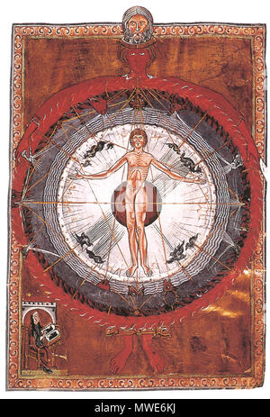 . Liber divinorum operum. Die universelle Mann, Liber divinorum operum St. Hildegard von Bingen, 1165 Kopie des 13. Jahrhunderts 278 Hildegard von Bingen Liber divinorum operum Stockfoto