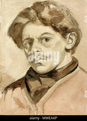 . Nederlands: Selbstportrait. ca. 1905. Bleistift, Tusche, Aquarell oder Tinte und weißen Gouache auf Papier. 20,5 × 16 cm (8 x 6,2 in). Utrecht Centraal Museum. 1. Januar 1905. Theo van Doesburg (1883-1931) Alternative Namen Christian Emil Marie (Emile) Küpper, I.K. Bonset Beschreibung des niederländischen Architekten, Maler, Zeichner und Schriftsteller Geburtsdatum / Tod 30. August 1883 7. März 1931 Ort der Geburt / Todes Utrecht Davos Arbeiten Zeitraum 1899-1931 Arbeit Standort Amsterdam (1899-1914), Amersfoort (September 1908), Apeldoorn (Juli 1910), Fort bij Veldhuis (Heemskerk) (Juli 1914), Groesbeek (M Stockfoto