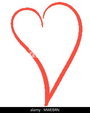 Rote Hand gezeichnet doodle Herz der Liebe Stock Vektor