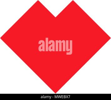 Geometrische Herz Symbol. Rote Liebe zeichen Abbildung Stock Vektor