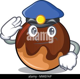 Polizei Schokolade donut Charakter Cartoon Stock Vektor