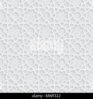 Geometrische florales Muster mit Hellgrauen Grunge Hintergrund, Vector Illustration Stock Vektor