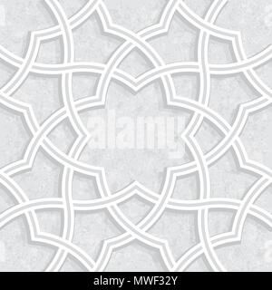 Geometrische florales Muster mit Hellgrauen Grunge Hintergrund, Vector Illustration Stock Vektor