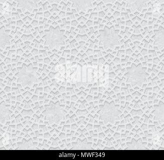 Arabesque Muster mit Grunge hellgrauen Hintergrund, Vector Illustration Stock Vektor
