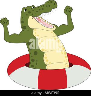Abbildung: Cartoon starke Krokodil Vektor Stock Vektor