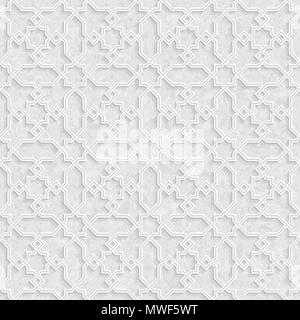 Arabesque Muster mit Grunge hellgrauen Hintergrund, Vector Illustration Stock Vektor