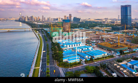 Luftaufnahmen der städtischen Landschaft von Guangzhou, China Stockfoto