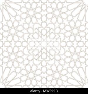 Marokko nahtlose Hellgrau Muster, traditionelle arabische islamische Wallpaper, Geometrische Erbe Design, Vektor, Abbildung Stock Vektor