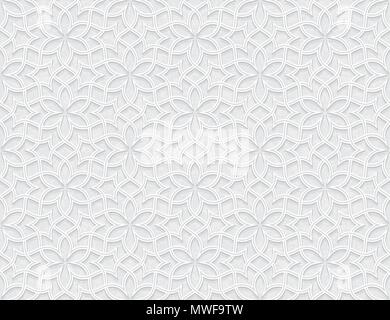 Arabesque-Stern-Muster mit Grunge hellen grauen Hintergrund, Vektor-Illustration Stock Vektor