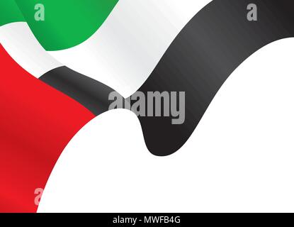 UAE wehende Flagge Hintergrund, Vector Illustration Stock Vektor