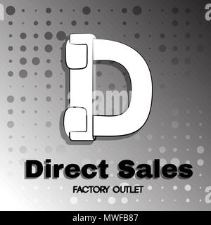 Stilisierte Logo Design für den Buchstaben D Stock Vektor