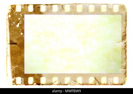 Vintage sepia Filmstreifen Rahmen mit Kopie Speicherplatz auf alten Papier Oberfläche. Stockfoto