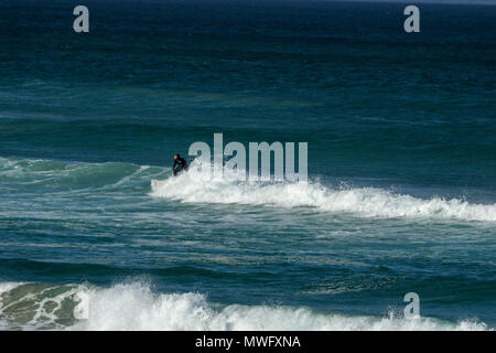 Surfen aus langbaai Strand auf der Hermanus an der Küste zu Fuß, Garden Route, Südafrika Stockfoto