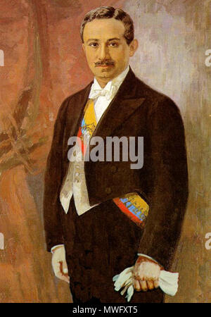 . Español: Presidente de Ecuador. 1933. J.S. Vargas Skulljujos (Retrato de la Presidencia de La Republica del Ecuador - Palacio de Carondelet) 327 Juan de Dios Martinez Stockfoto