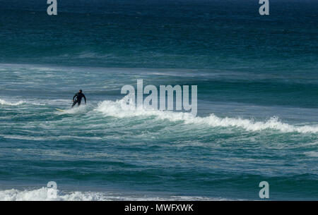 Surfen aus langbaai Strand auf der Hermanus an der Küste zu Fuß, Garden Route, Südafrika Stockfoto