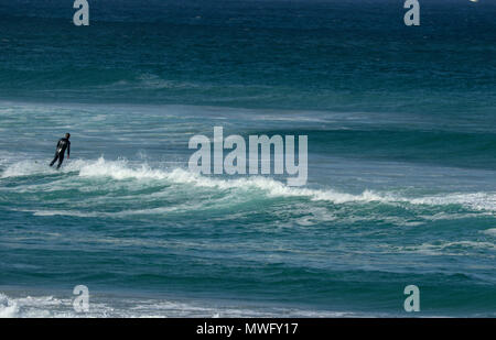 Surfen aus langbaai Strand auf der Hermanus an der Küste zu Fuß, Garden Route, Südafrika Stockfoto