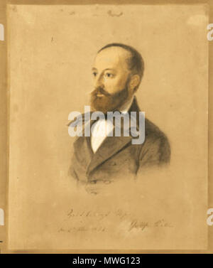 . English: Gottfried Keller, pastellzeichnung von Ludmilla Assing 1854. 1854. Ludmilla Assing 338 Gottfried Keller von Ludmilla Assing 1854 Stockfoto