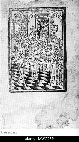 . Komst van Keiser Festmahl Frederyck te Trier - Trier 1473. ca. 1484. Diese Datei fehlt, Informationen zum Autor. 344 Komst Trier Festmahl Stockfoto