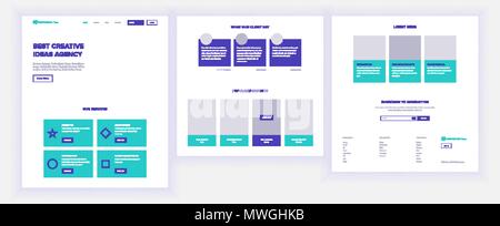 Website Vorlage Vektor. Seite Business Hintergrund. Shopping Online Landung Web Seite. Web Design und Entwicklung. Design Business. Innovationen in der Branche. Cash Vertrag. Abbildung: Stock Vektor