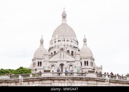 Die Basilika Sacré-coeur, Heiliges Herz von Paris, Montmartre, Paris, Frankreich, Europa. Stockfoto