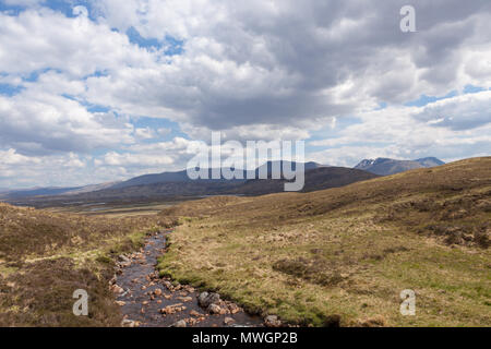 Rannoch Moor. Dieses ist ein wilder und abgelegenen Teil der West Highland Way und eine der letzten großen Wildnis Europas. Stockfoto