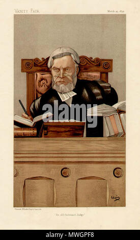 . Karikatur von Lord Justice Die Rt Hon Henry Charles Lopes. Bildunterschrift lesen ' Eine Altmodische Richter". 1893. 'Quiz' John Mellor Paget (1862-1929) 380 Henry Charles Lopes Vanity Fair vom 25. März 1893 Stockfoto