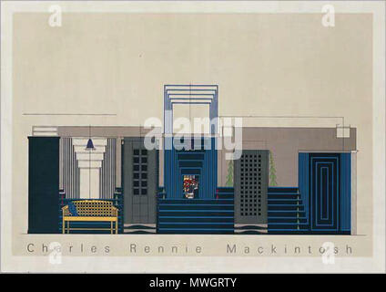 385 Mackintosh, Willow Teestuben Innenraum Studie, 1917 Stockfoto