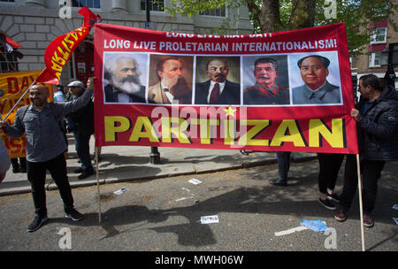 Jährliche Mai Tag März und Kundgebung am Trafalgar Square. Der März und Rallye dm Internationale Arbeiter Tag, die Union Kämpfe im späten 19. Jahrhundert. Mit: Atmosphäre, Wo: London, England, Großbritannien Wann: 01. Mai 2018 Credit: Wheatley/WANN Stockfoto