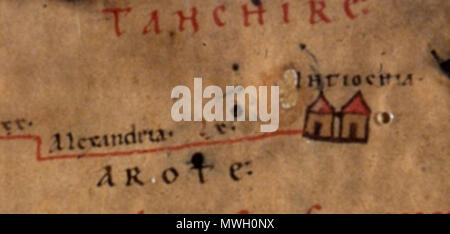 . Englisch: Die Stadt von Marv, Turkmenistan im 4. Jahrhundert als auf der Peutinger Karte]] gezeigt. 1. Januar 1200. Unbekannt 404 Marv (peutinger Karte) Stockfoto