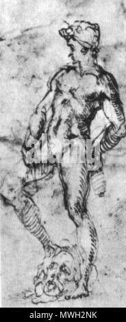 . Michelangelo, Studio pro Il David de Rohan, Louvre. 16. siehe Dateiname oder Kategorie 415 Michelangelo, Studio pro Il David de Rohan, Louvre Stockfoto