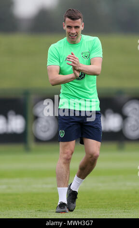 Republik Irland Seamus Coleman während des Trainings auf die FAI National Training Center, Abbotstown, Irland. Stockfoto