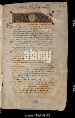 . Englisch: Folio 266 recto mit Text von Johannes 1, 1 - 17. 12. Jahrhundert. Unbekannt 418 winzigen 1 (GA) f 266 r Stockfoto