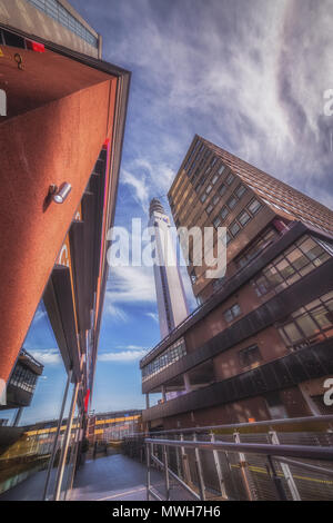 Der BT Tower in der Schmuck Viertel von Birmingham, Großbritannien Stockfoto