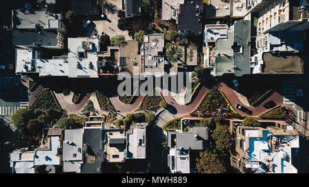 Die Lombard Street, San Francisco CA USA Stockfoto