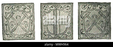 421 Modena - Stemma e trivelle in Calmeri del Pan Frumento… (1525) da Lo Stemma di Modena Stockfoto