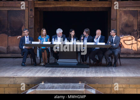 Rom, Italien. 01 Juni, 2018. Drücken Sie die Taste Konferenz, um die 2018 theatrical Jahreszeit Silvano Toti Globe Theatre in Rom Kredit zu präsentieren: Matteo Nardone/Pacific Press/Alamy leben Nachrichten Stockfoto