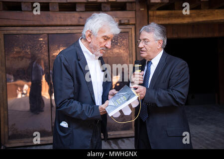 Rom, Italien. 01 Juni, 2018. Drücken Sie die Taste Konferenz, um die 2018 theatrical Jahreszeit Silvano Toti Globe Theatre in Rom Kredit zu präsentieren: Matteo Nardone/Pacific Press/Alamy leben Nachrichten Stockfoto