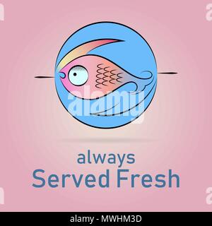 Logo für Fisch und Meeresfrüchte Restaurants und Fischerei verbundene Unternehmen Branding Stock Vektor
