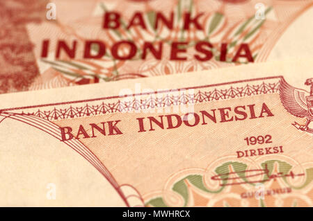 Aus indonesischen Banknoten angezeigt' Bank Indonesia" Detail Stockfoto