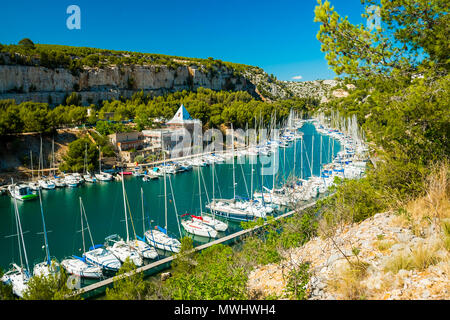 Calanque de Port Miou-Fjord in der Nähe von Cassis Dorf in der Provence in Frankreich Stockfoto