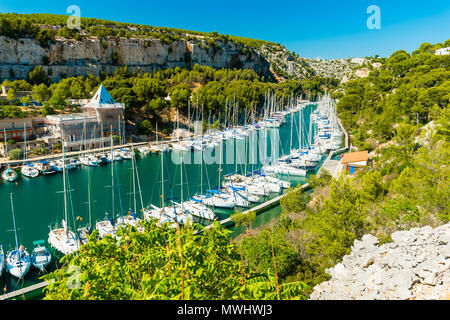 Calanque de Port Miou-Fjord in der Nähe von Cassis Dorf in der Provence in Frankreich Stockfoto