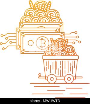 Bitcoin cryptocurrency Symbole gesetzt Stock Vektor