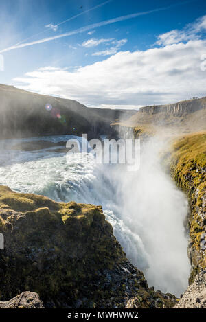 Gullfoss Wasserfall bei Golden Circle in Island Stockfoto