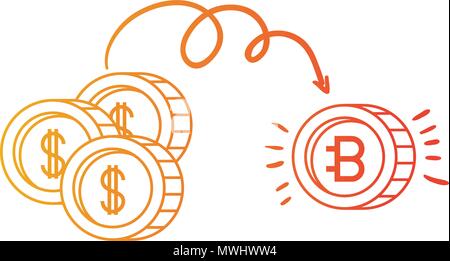 Bitcoin cryptocurrency Symbole gesetzt Stock Vektor