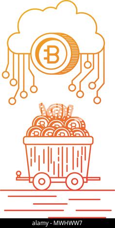 Bitcoin cryptocurrency Symbole gesetzt Stock Vektor