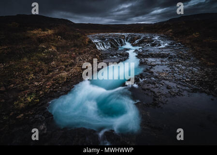 Natürlichen Whirlpool bruarfoss, Island Stockfoto