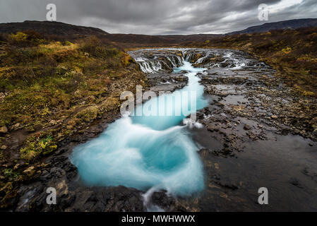 Natürlichen Whirlpool bruarfoss, Island Stockfoto